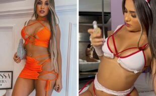 Raissa Oliveira fantasiada com lingerie de enfermeira sexy - jumbo-club.ru